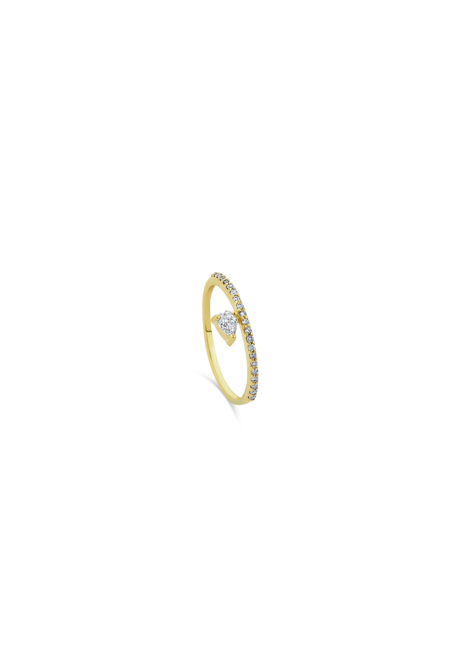Diamond solitaire drop on diamond pavè band