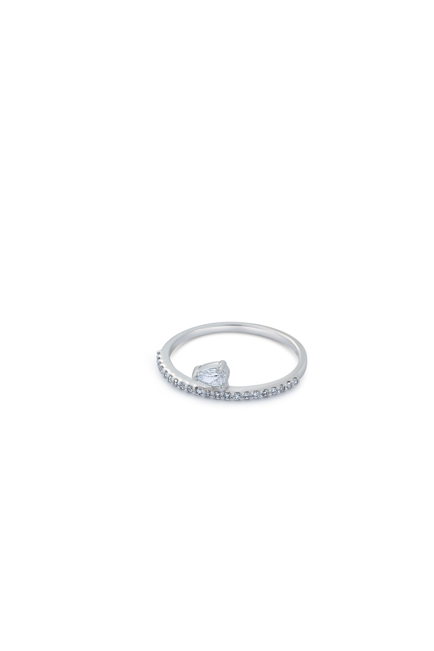 Diamond solitaire drop on diamond pavè band