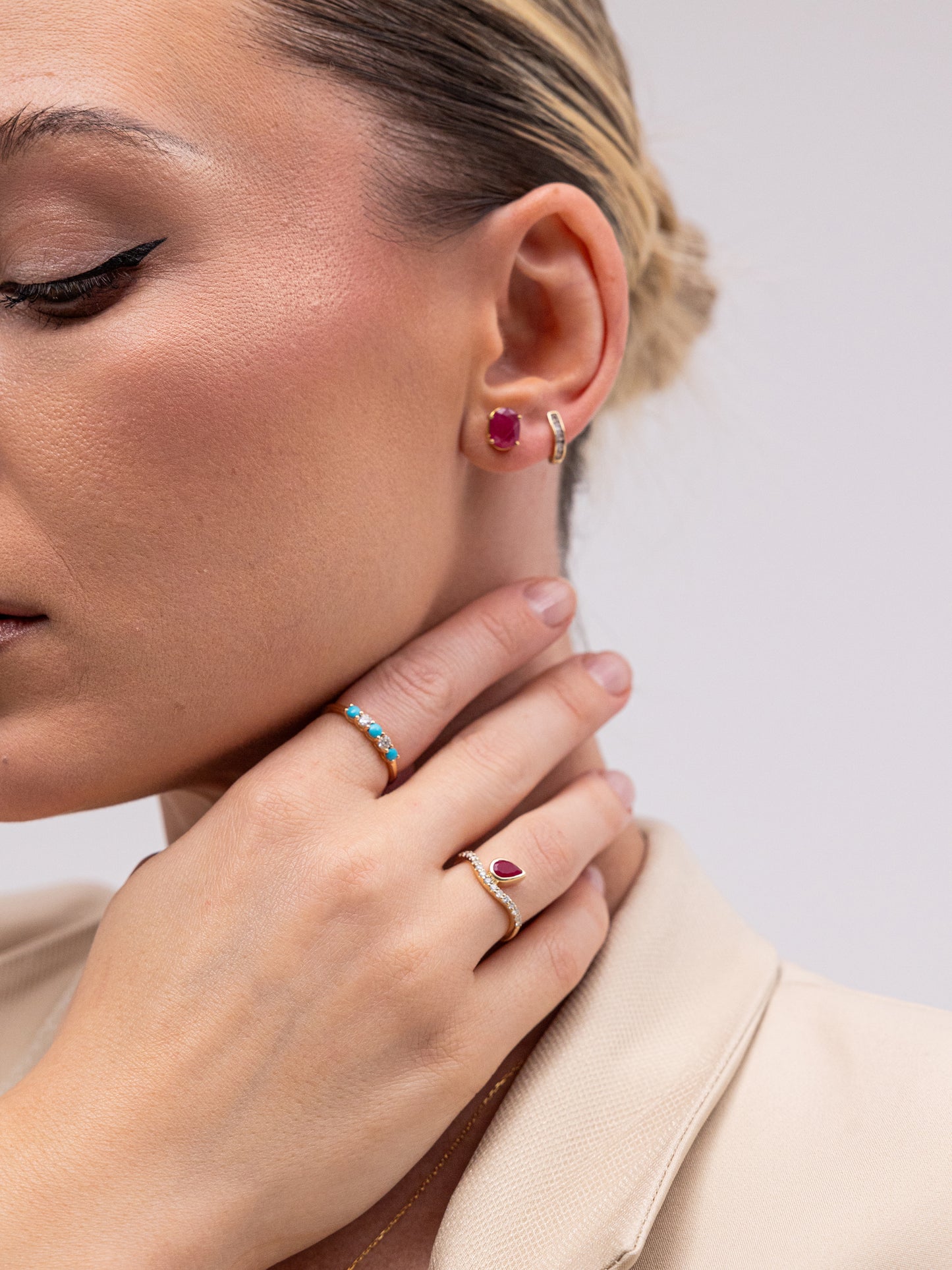Ruby stud earrings