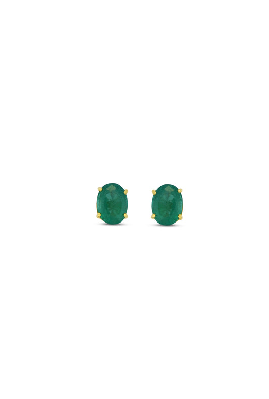 Emerald stud earrings