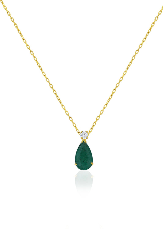 Emerald Necklace Single Diamond