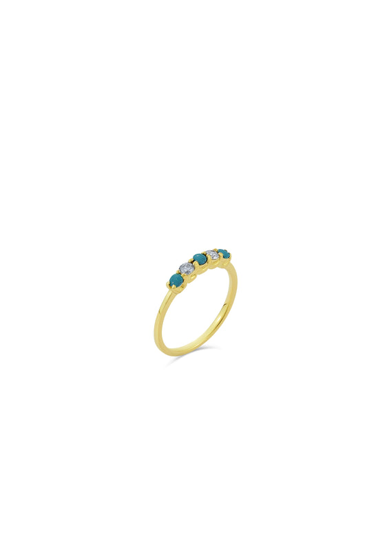 Turquoise and Diamonds Ring